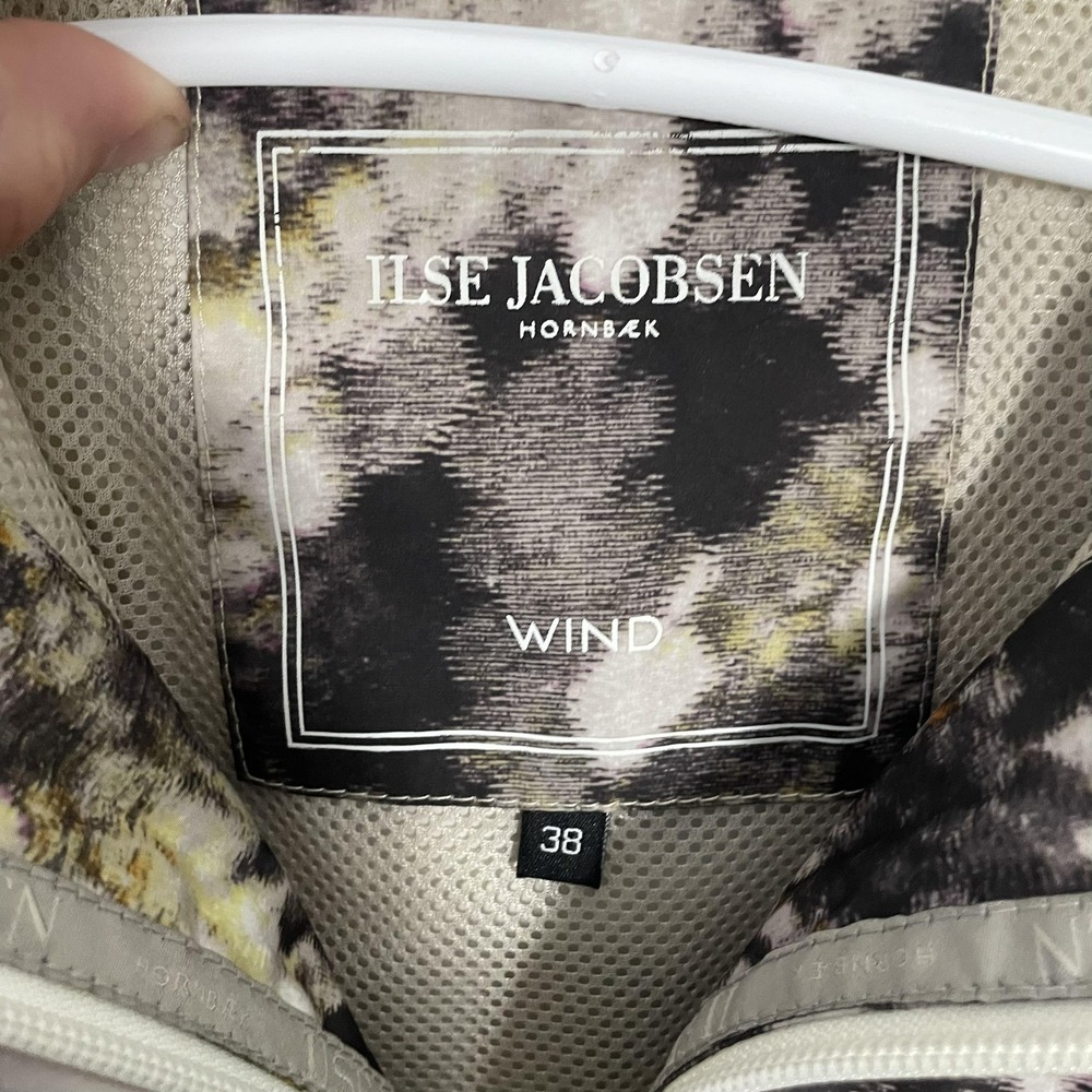 Ilse Jacobsen Rain Windbreaker Jacket Womens 38 Multi Snake Print Hooded - Picture 3 of 9
